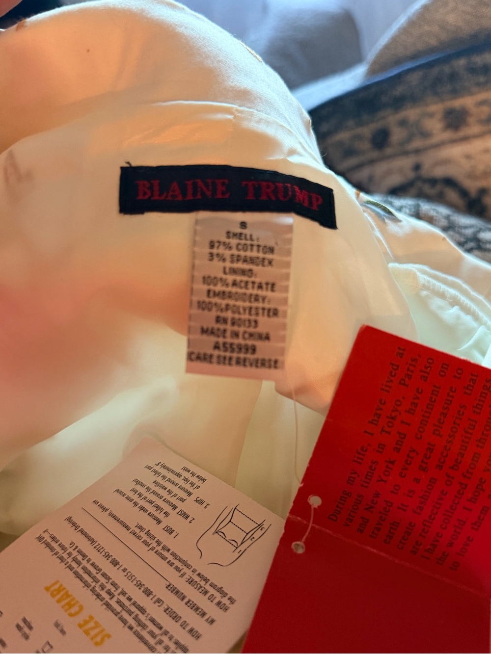 Blaine Trump Embroidered Floral Satin Sleep Shirt - Ivory NWT - Picture 13 of 13